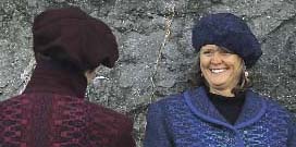berets in wool or cotton chenille match our sweaters and coats