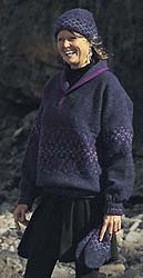 pullover sweater in handwoven wool for man or woman